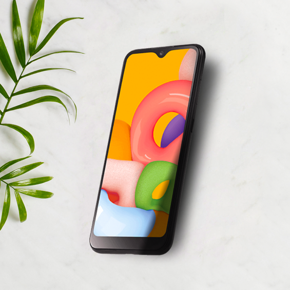 The Samsung Galaxy A01 from Wing is one of the best smartphones for seniors.