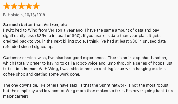 Wing vs. Verizon review