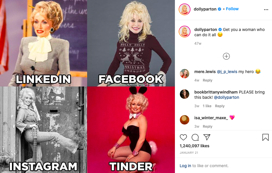 Dolly Parton kicked off one of the funniest memes of 2020.