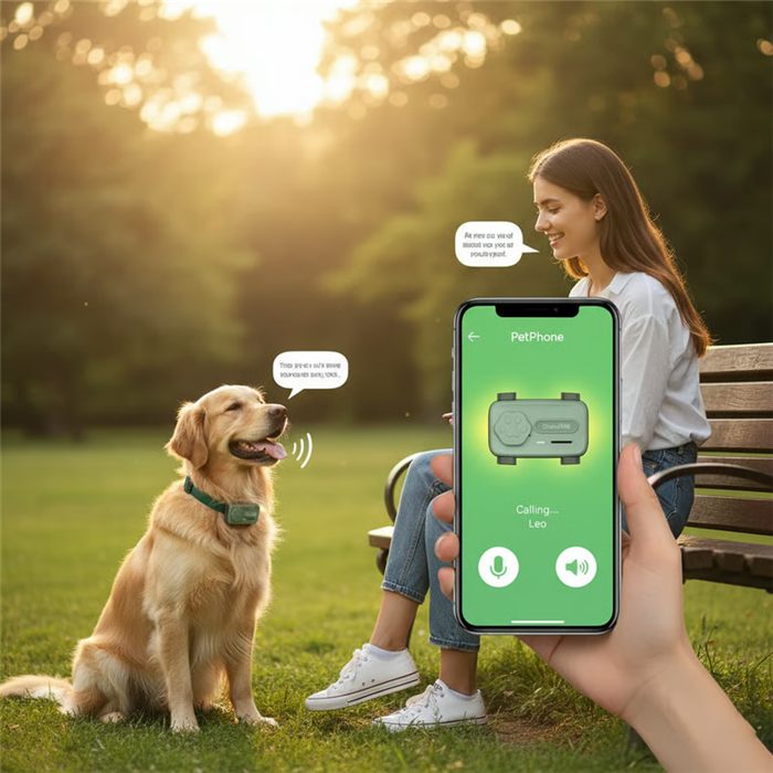 Owner calling their dog through the tracker app